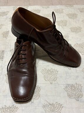 Quercioli Firenze - Roma Bamboo shoes in two-tone smooth leather